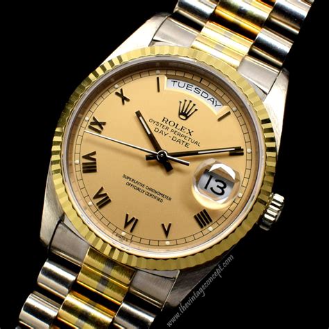 rolex day date dual tone